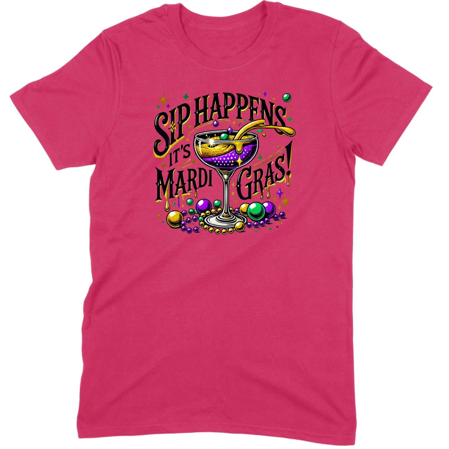 Sip Happens It’s Mardi Gras Cocktail Tee