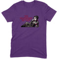 Disappointment Isn't Tasty design — a reclining Victorian vampire in grey lace holding a glass of red wine — printed on a purple unisex t-shirt